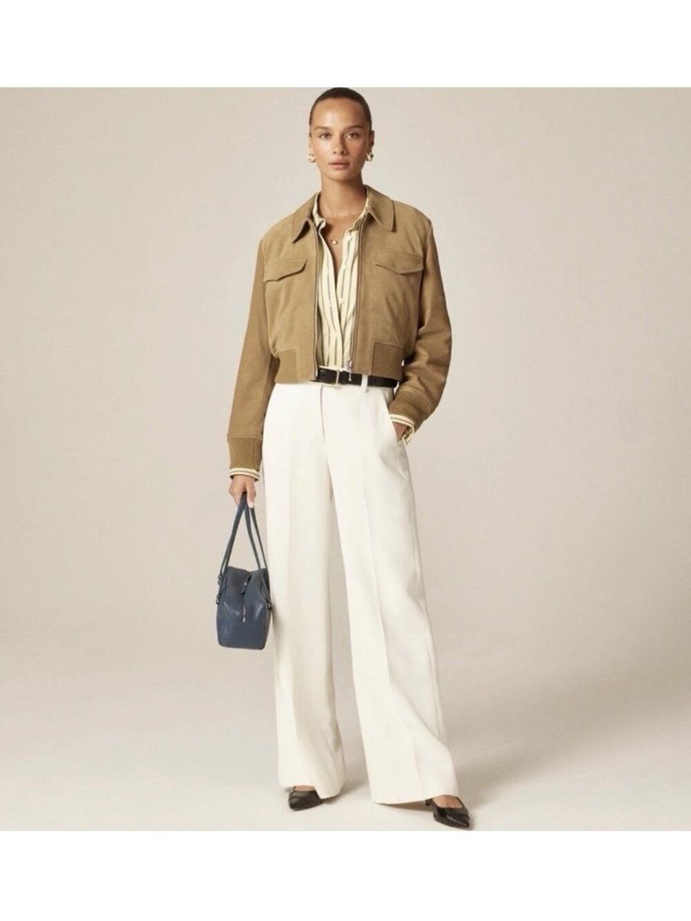 J.Crew Carolina Dress Wool Pant In Bouclé Ivory Sz 4 Work-Night Out NWT #CN743 - Picture 3 of 15